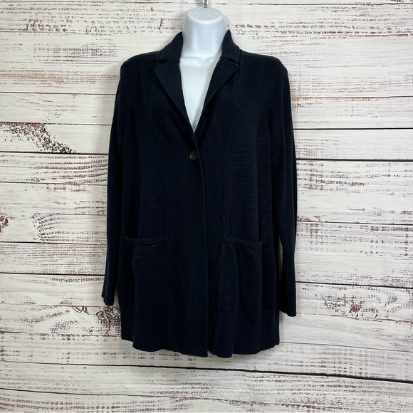 J.Jill Navy Button Longline Cardigan Sweater - Picture 1 of 13